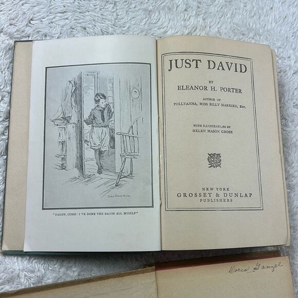 Vtg book bundle - Just David 1916 and Helen's Babies HC - fair - Picture 3 of 11